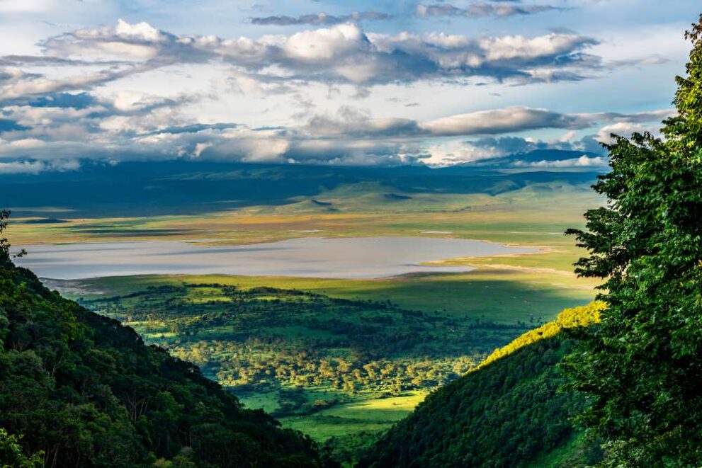 Panorama auf die Landschaft des Ngorongoro Krater in Tansania