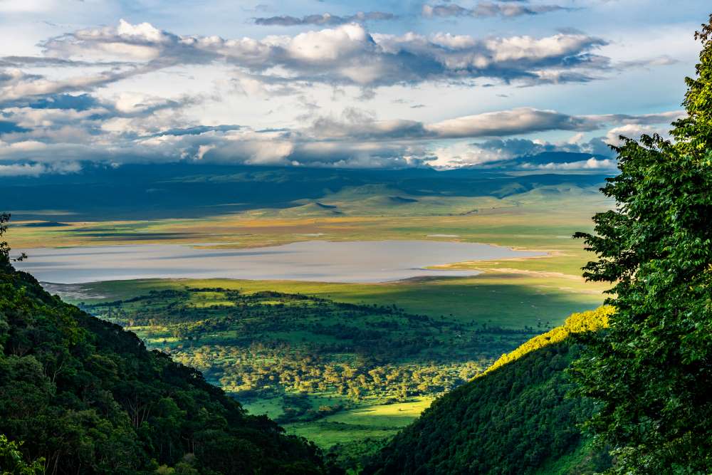 Panorama auf die Landschaft des Ngorongoro Krater in Tansania