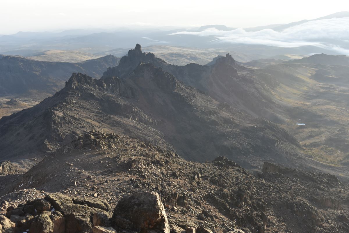 Luftaufnahme des Mount Kenya
