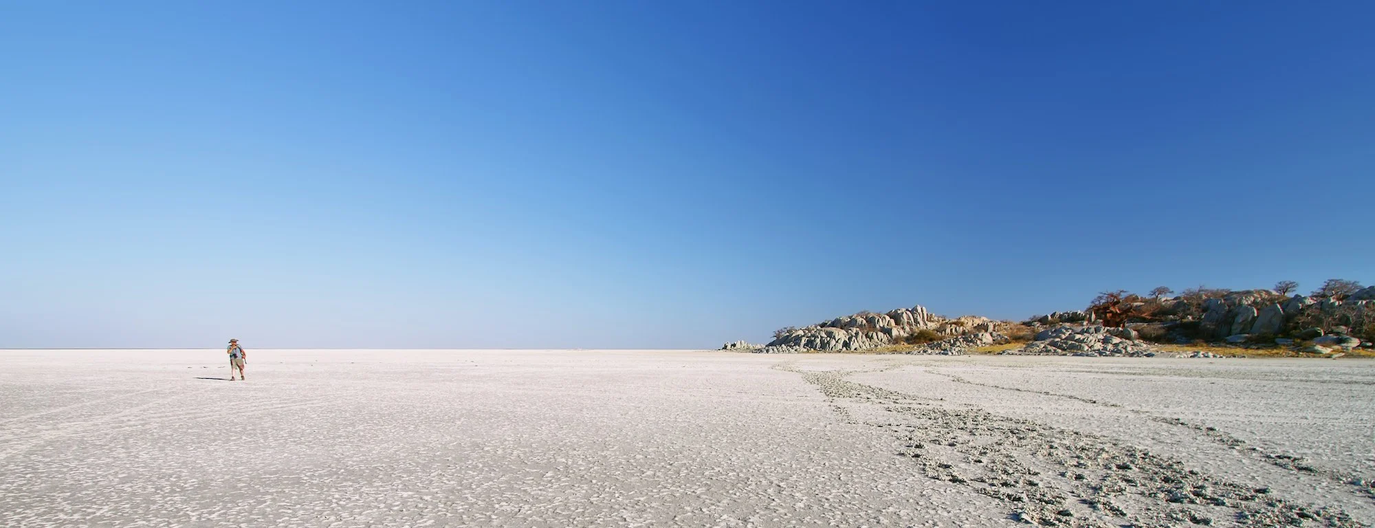 Salzpfanne im Makgadikgadi Pans Nationalpark.