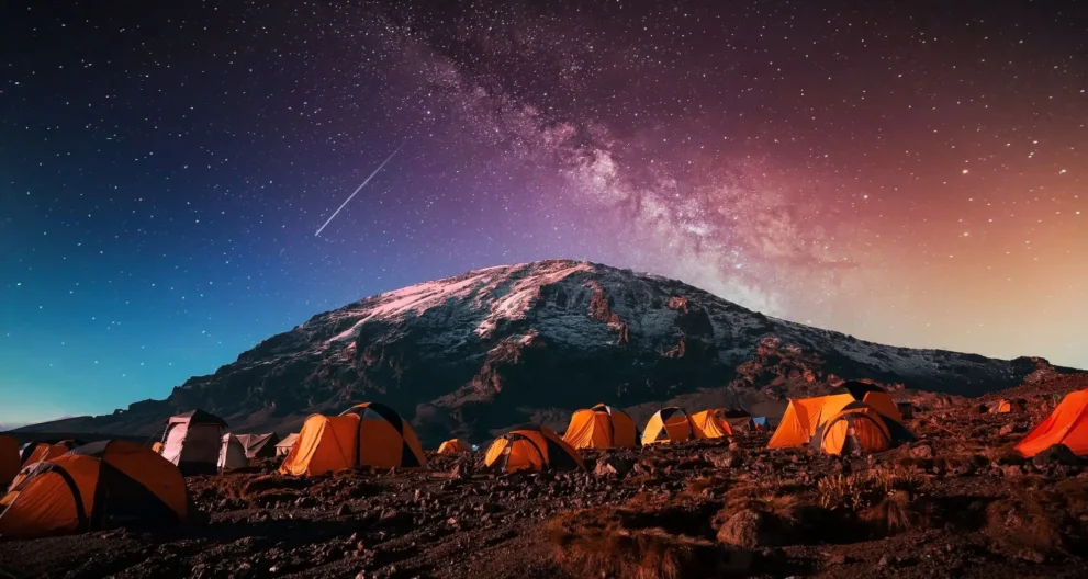 Nachtcamp unter Sternen am Kilimandscharo